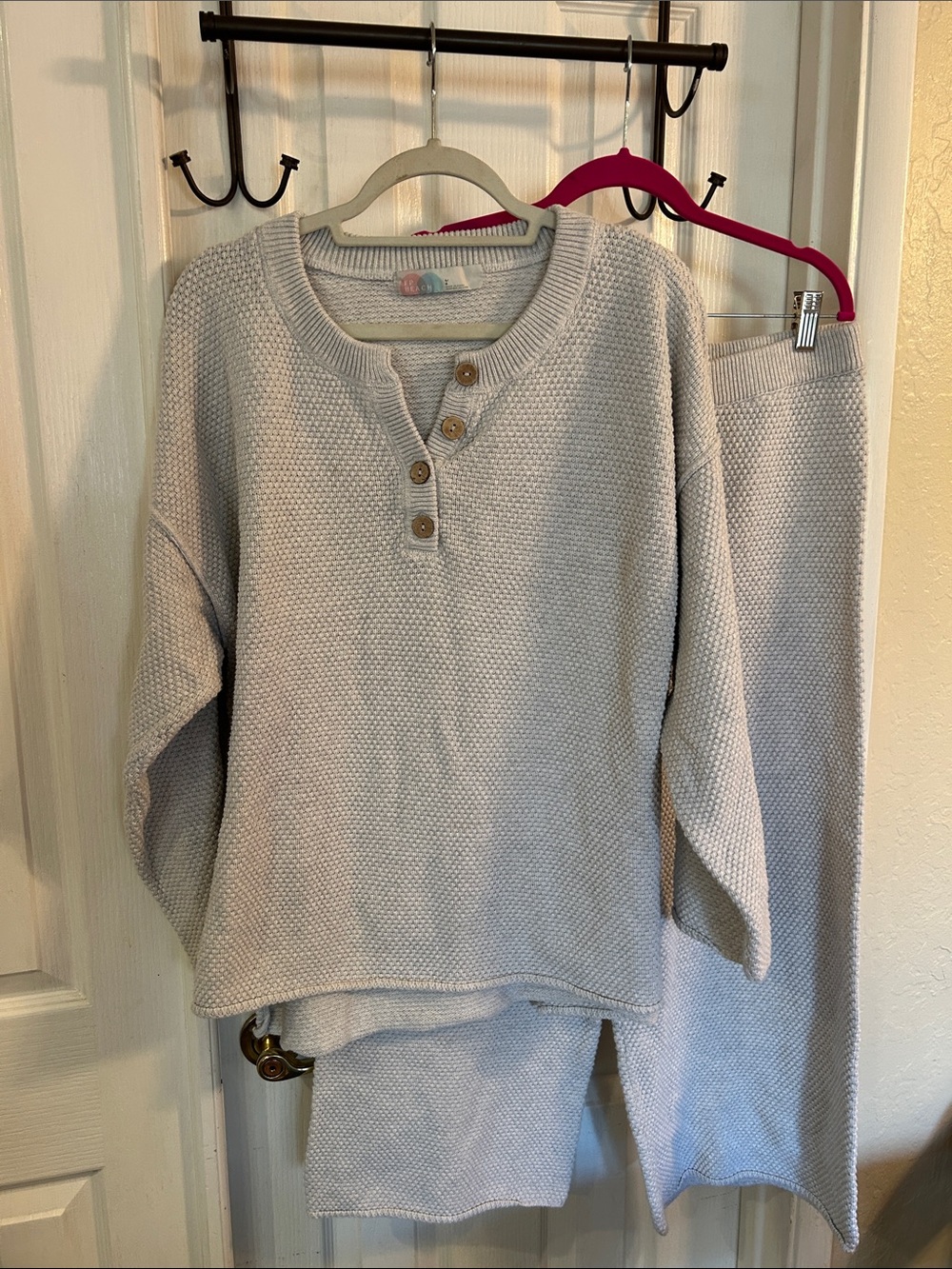FP Beach waffle knit Hailee sweater set size L